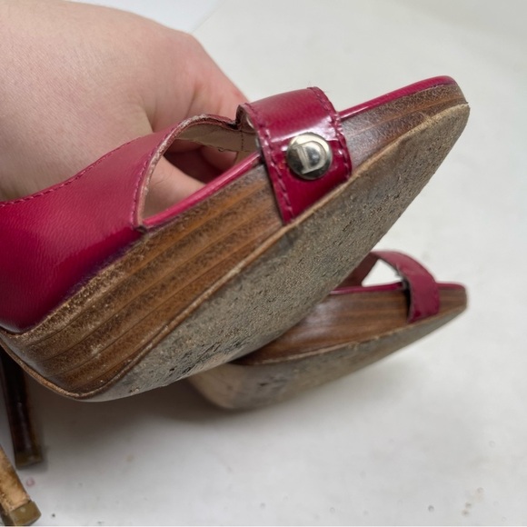 Dior Pink Patent Extreme Slingback Sandals sz 38 - Picture 5 of 10